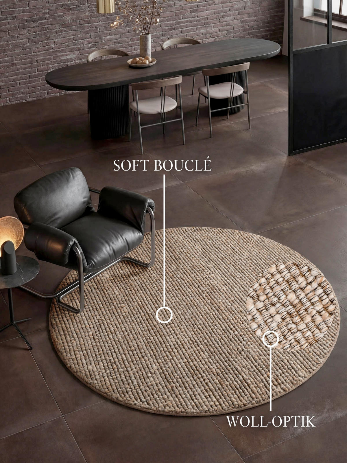 HANDWEBTEPPICH Wohnzimmer 200 cm Kollektion 1852 Wilma Multicolor, Beige rund  - Beige/Multicolor, Basics, Textil (200cm) - Villeroy & Boch