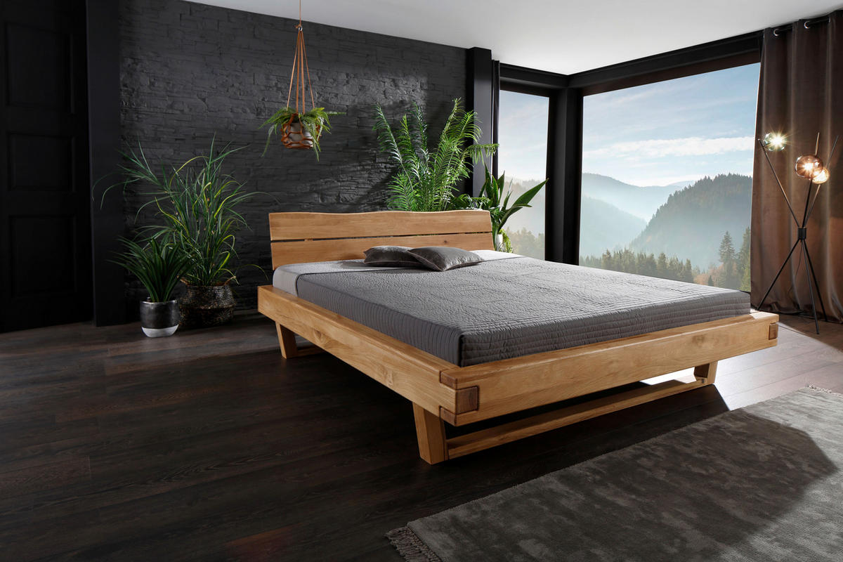 BALKENBETT 180/200 cm,  in Wildeiche,  - Wildeiche, MODERN, Holz (180/200cm) - Livetastic