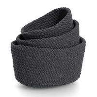 KORBSET - Dunkelgrau, Basics, Textil (24/17/13cm)