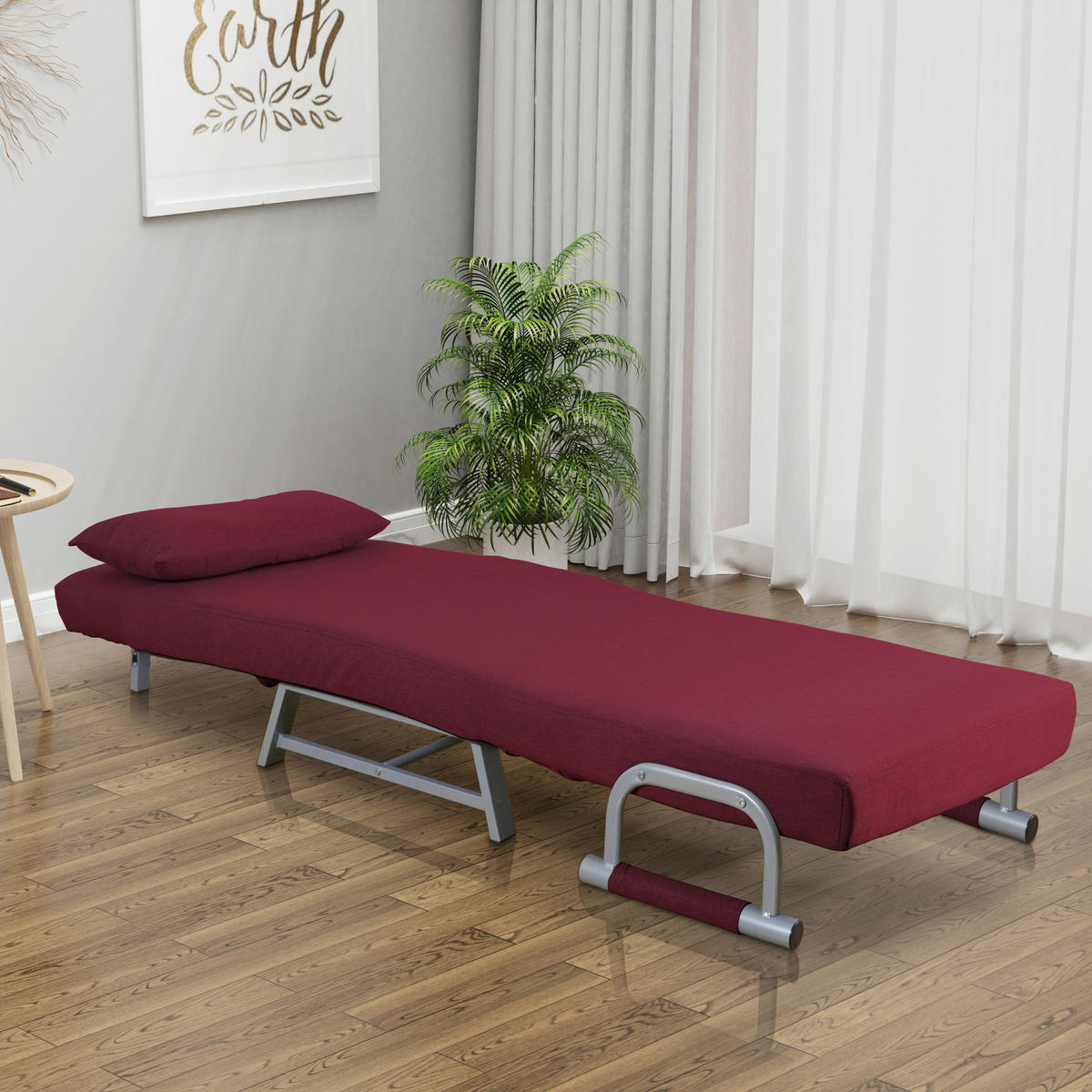 SCHLAFSESSEL in Flachgewebe Rot  - Rot/Grau, Modern, Textil/Metall (64/95/78cm) - MID.YOU