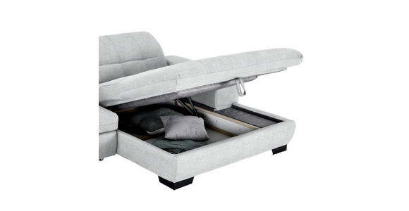 ECKSOFA in Webstoff Hellgrau  - Hellgrau/Schwarz, Design, Textil/Metall (265/180cm) - Carryhome