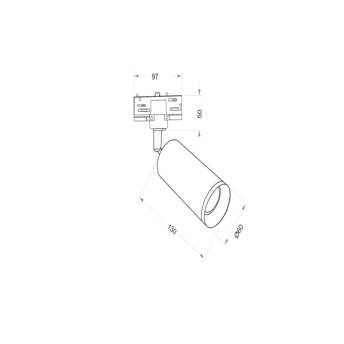 SCHIENENSYSTEM-STRAHLER - Schwarz, Basics, Metall (6/21/13cm) - MAYTONI