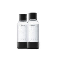 WASSERSPRUDLER-FLASCHE 2ER PACK 500ml  - Schwarz, Basics, Naturmaterialien/Kunststoff (7.5/21.1cm) - mysoda