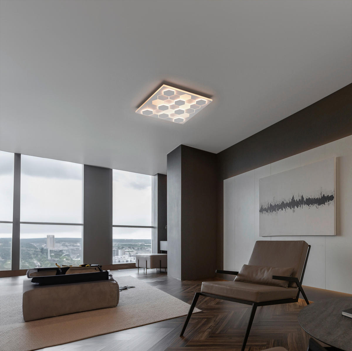 LED-DECKENLEUCHTE Cifavo   - Weiß, Design, Metall (55/55/7,5cm) - Cinque