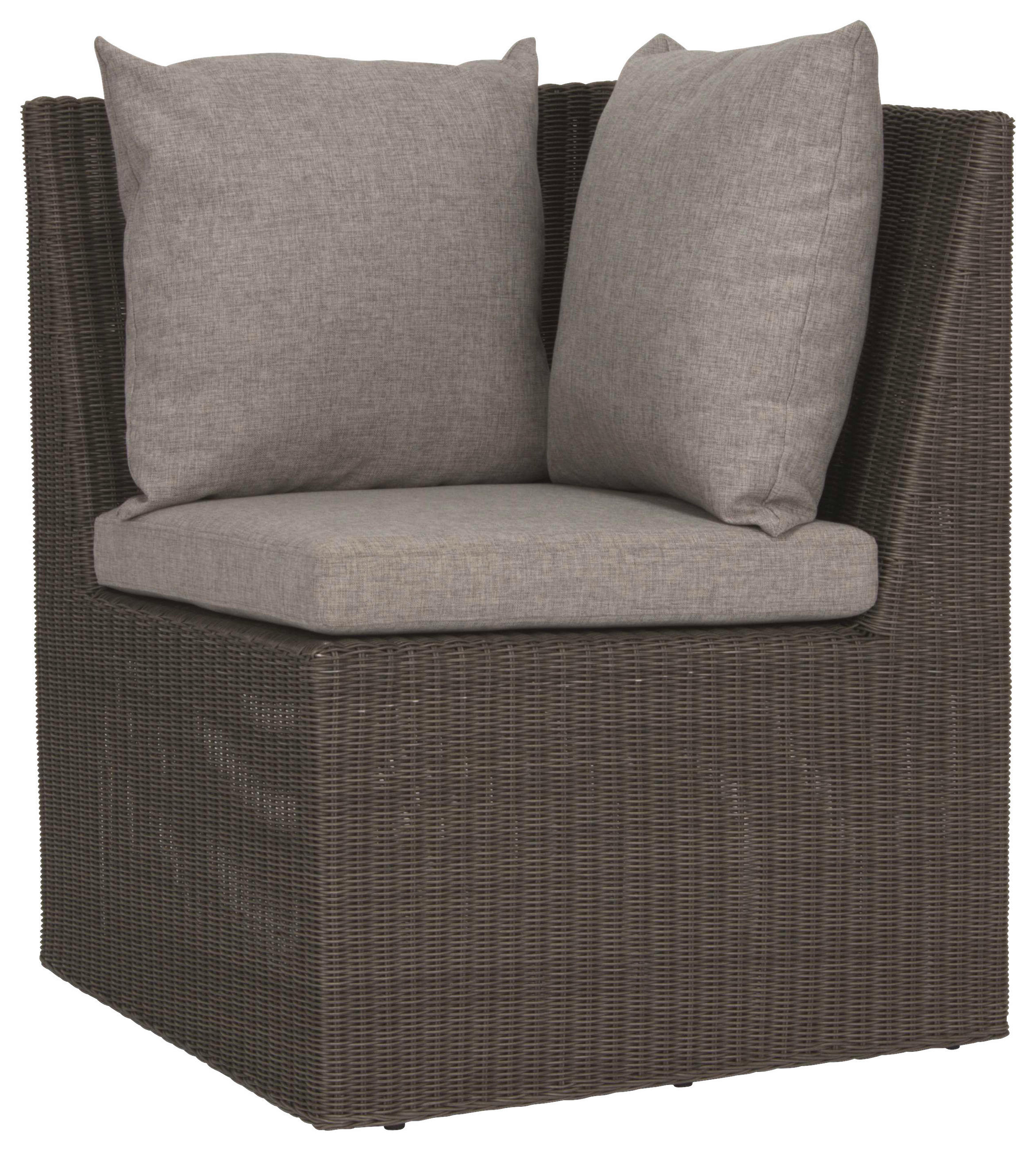 LOUNGEECKTEIL - Hellgrau/Alufarben, Design, Kunststoff/Textil (70/86/70cm) - Stern