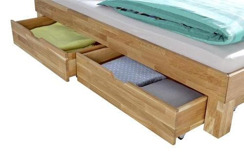 SET CUTII DEPOZITARE SUB PAT - culoare lemn stejar/culoare natur, Design (90/21/81cm) - MID.YOU