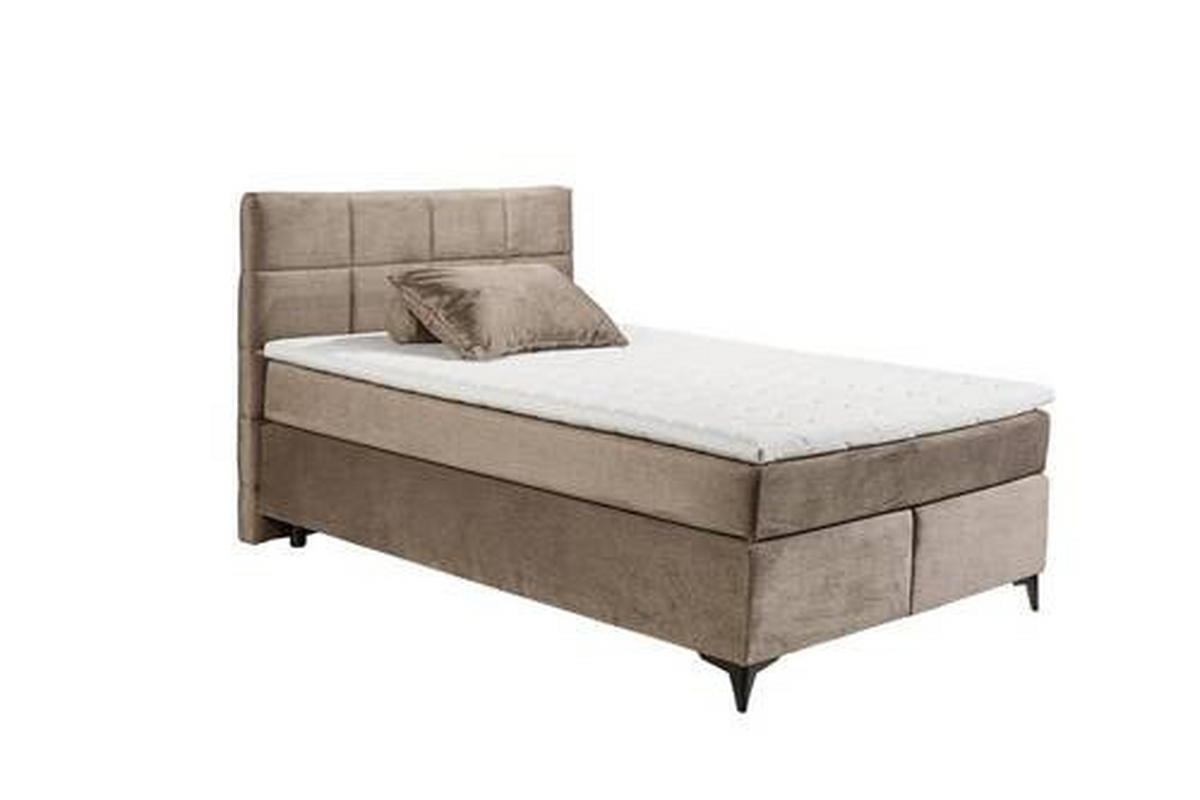 BOXSPRINGBETT 140/200 cm  in Graubraun  - Graubraun/Schwarz, Design, Holzwerkstoff/Kunststoff (140/200cm) - Xora