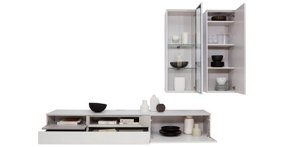 WOHNWAND 285/199/47 cm in Grau - Grau, Design, Glas/Holzwerkstoff (285/199/47cm) - Dieter Knoll