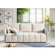 SCHLAFSOFA Plüsch Creme  inkl. Zierkissen, Rückenkissen, Bettkasten, Schlaffunktion, Rücken echt, Liegefläche im Originalstoff  - Creme/Schwarz, KONVENTIONELL, Kunststoff/Textil (200/73/105cm) - Carryhome