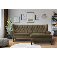 ECKSOFA  in Webstoff Olivgrün  237/165 cm  - Schwarz/Olivgrün, Design, Holz/Textil (237/165cm) - Stylife