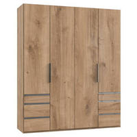 DREHTÜRENSCHRANK in Eichefarben  - Chromfarben/Eichefarben, Modern, Holzwerkstoff (200/236/58cm) - MID.YOU
