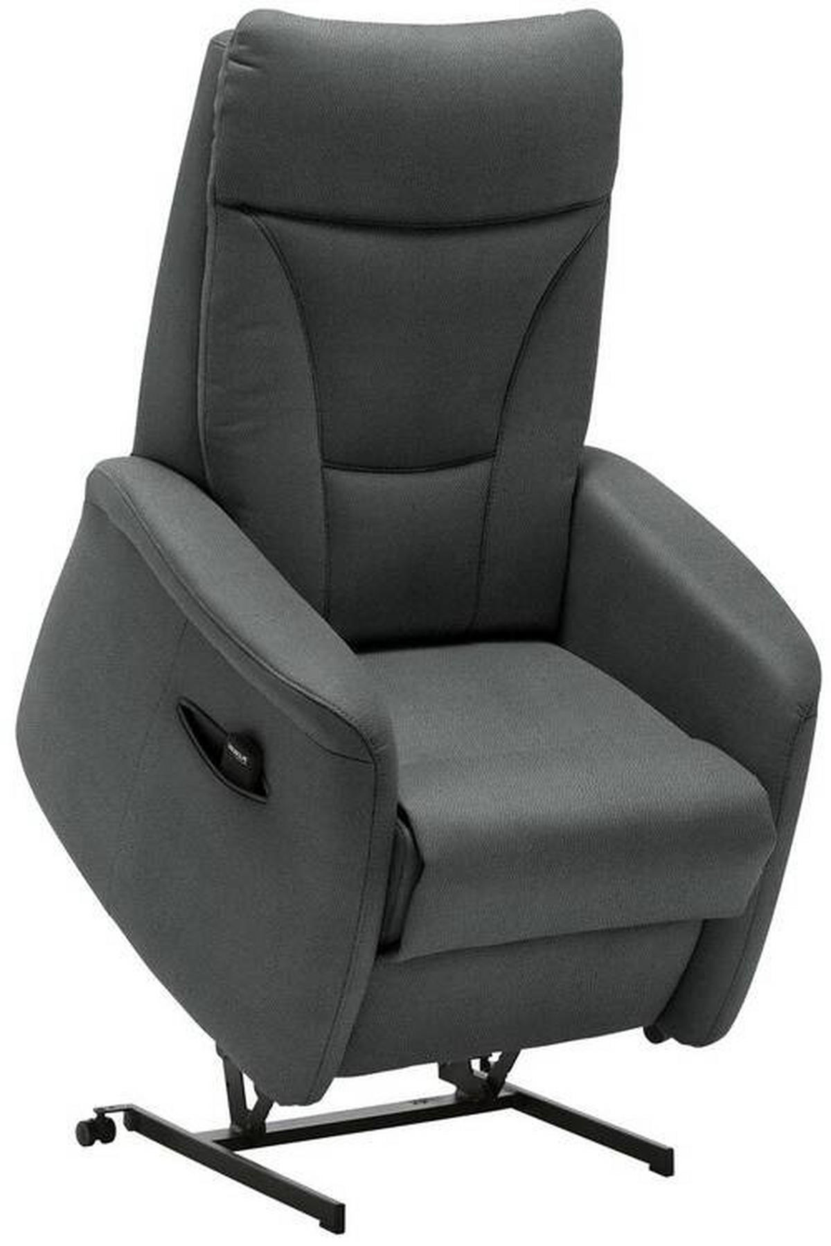 FERNSEHSESSEL in Mikrofaser Grau  - Schwarz/Grau, Konventionell, Textil (78/108/90cm) - Valdera