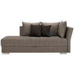 LIEGE  in Webstoff Hellbraun  - Chromfarben/Hellbraun, Design, Kunststoff/Textil (220/93/100cm) - Xora