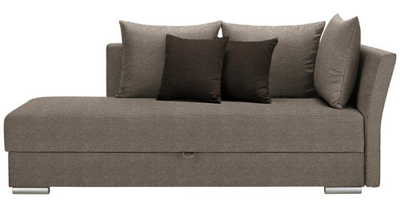 LIEGE  in Webstoff Hellbraun  - Chromfarben/Hellbraun, Design, Kunststoff/Textil (220/93/100cm) - Xora