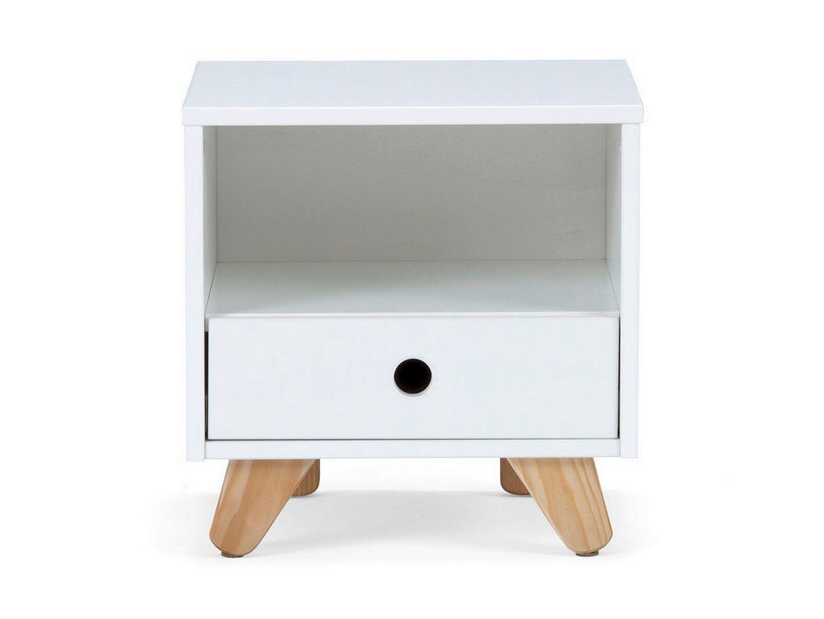 NACHTKÄSTCHEN 40/40/35 cm  in Weiß  - Weiß/Naturfarben, Design, Holz/Holzwerkstoff (40/40/35cm) - Livetastic
