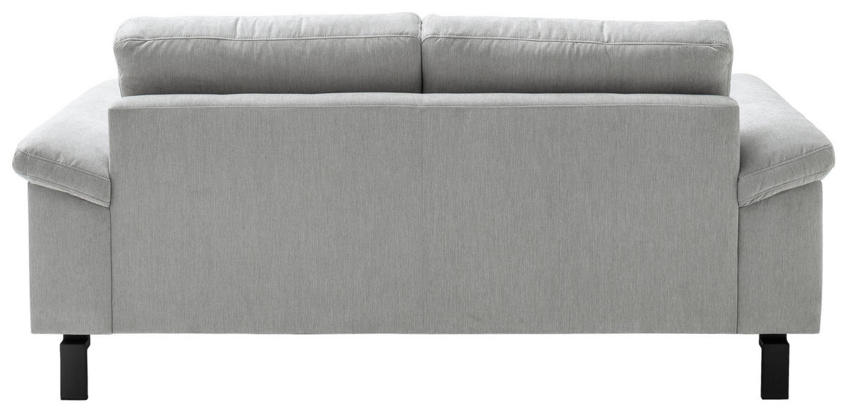 2-SITZER-SOFA Velours Silberfarben  - Silberfarben/Schwarz, Design, Textil/Metall (186/86/97cm) - Pure Home Lifestyle