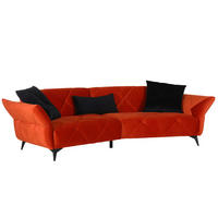MEGA SOFA narandžasta, crna  - crna/narandžasta, Dizajnerski, tekstil/metal (260/300/80/46/130cm) - Ambia Home