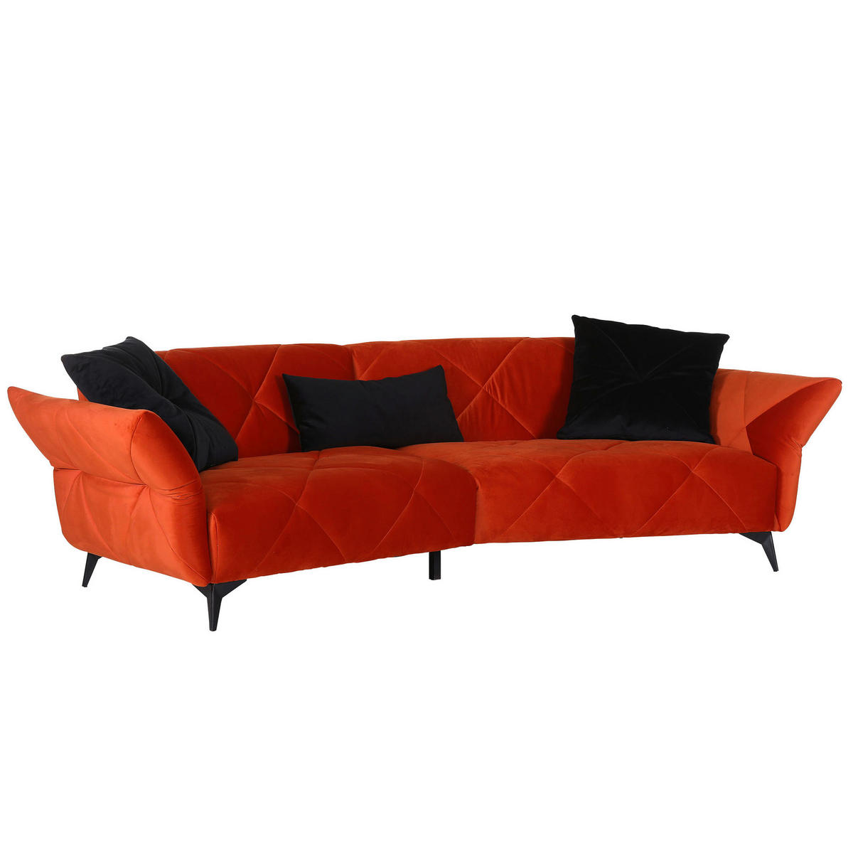 MEGA SOFA narandžasta, crna  - crna/narandžasta, Dizajnerski, tekstil/metal (260/300/80/46/130cm) - Ambia Home