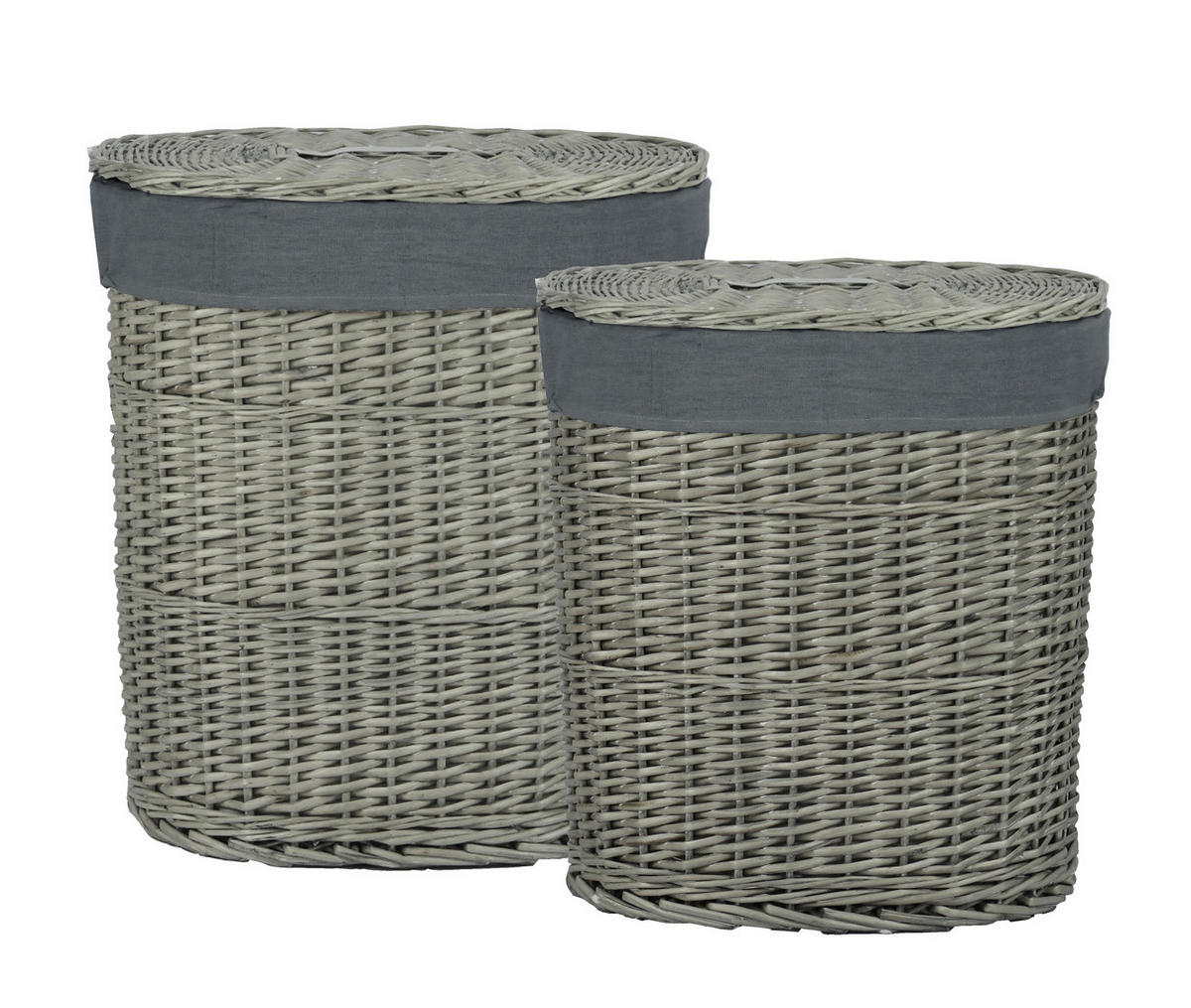 Coș De Rufe Tip Lighean - gri, Basics, lemn/textil - Ambia Home