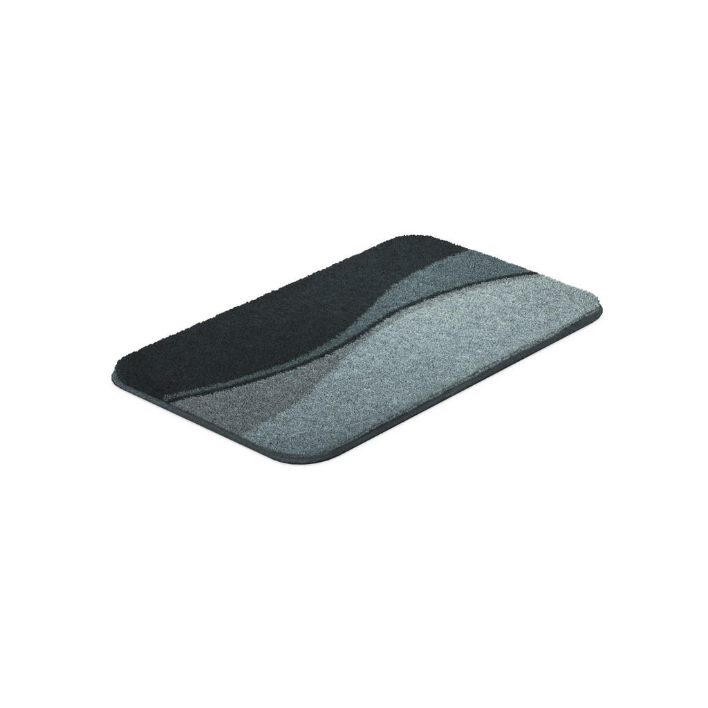 Thumbnail - Grund Badematte Grund, Anthrazit, Textil, Wellen, rechteckig, 50x80 cm, Made in Europe, Oeko-Tex® Standard 100, Badtexti...