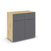 KOMMODE  in 80/81/42 cm  - Chromfarben/Dunkelgrau, Design, Holzwerkstoff/Metall (80/81/42cm) - Carryhome