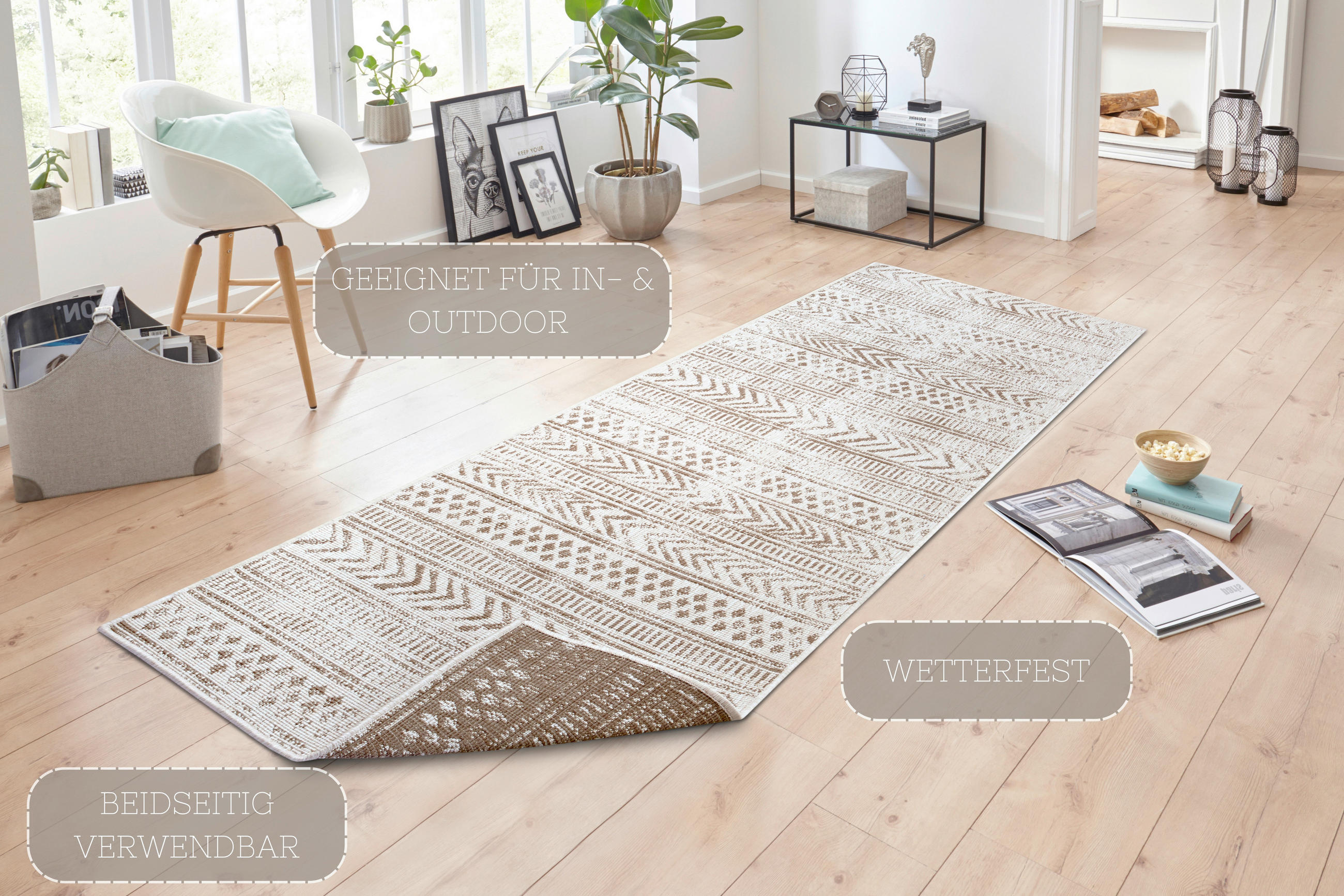 LÄUFER 80/250 cm Twin Supreme  - Creme/Cappuccino, Design, Kunststoff (80/250cm)