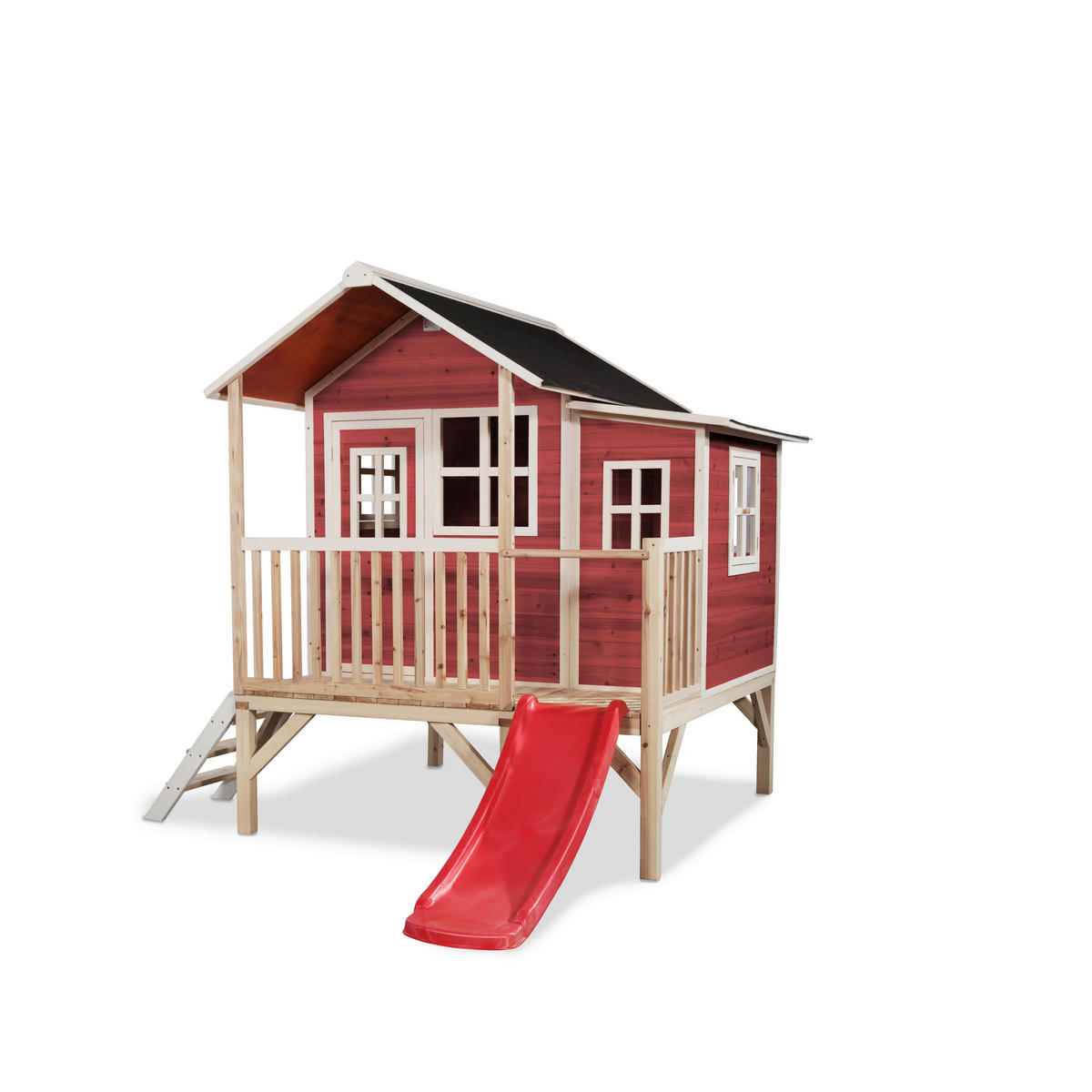 SPIELHAUS  - Rot, KONVENTIONELL, Holz (322/190/215cm) - EXIT Toys