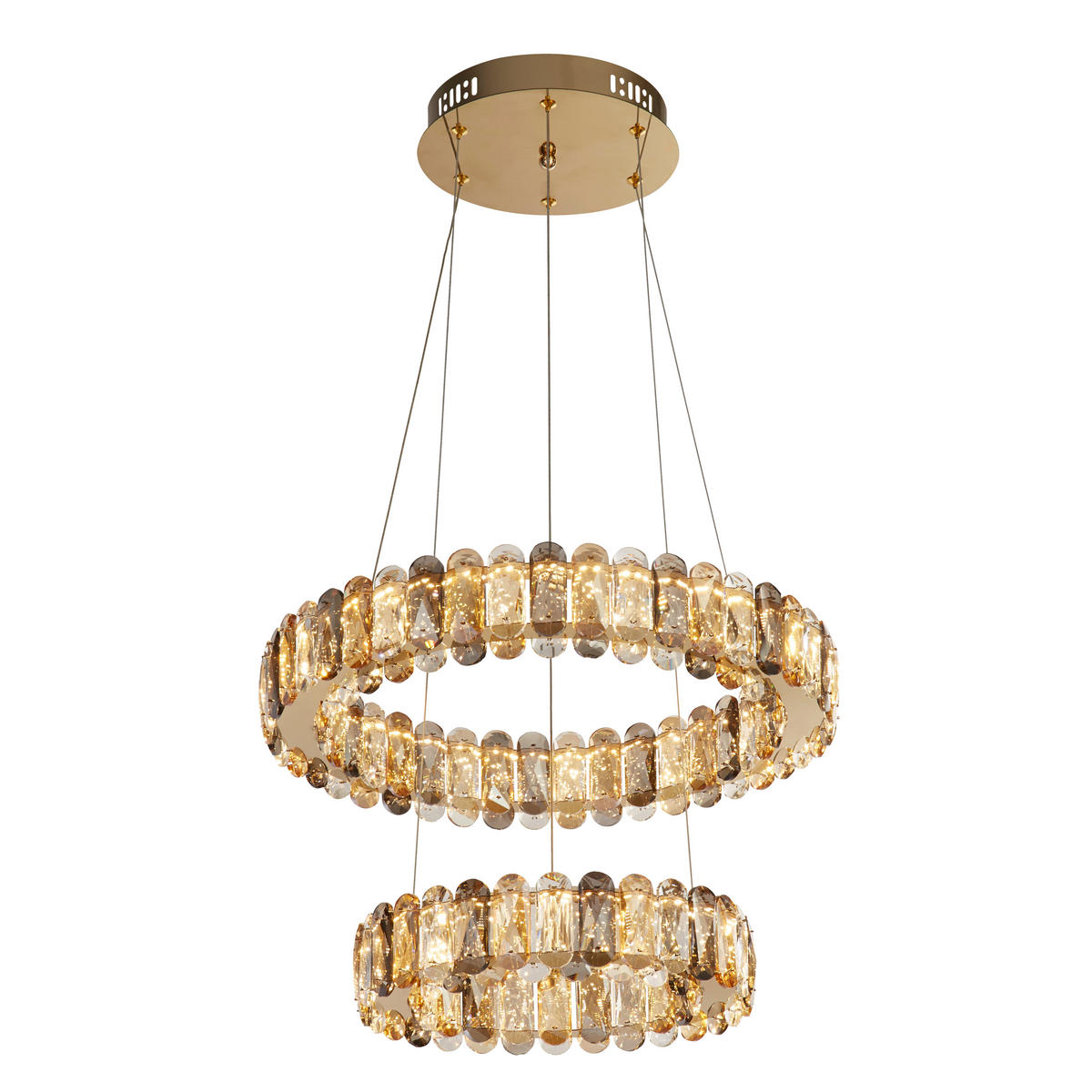 KRISTÁLY FÜGGŐLÁMPA - arany/borostyánszínű, Konventionell, Üveg/fém (48/150cm)
