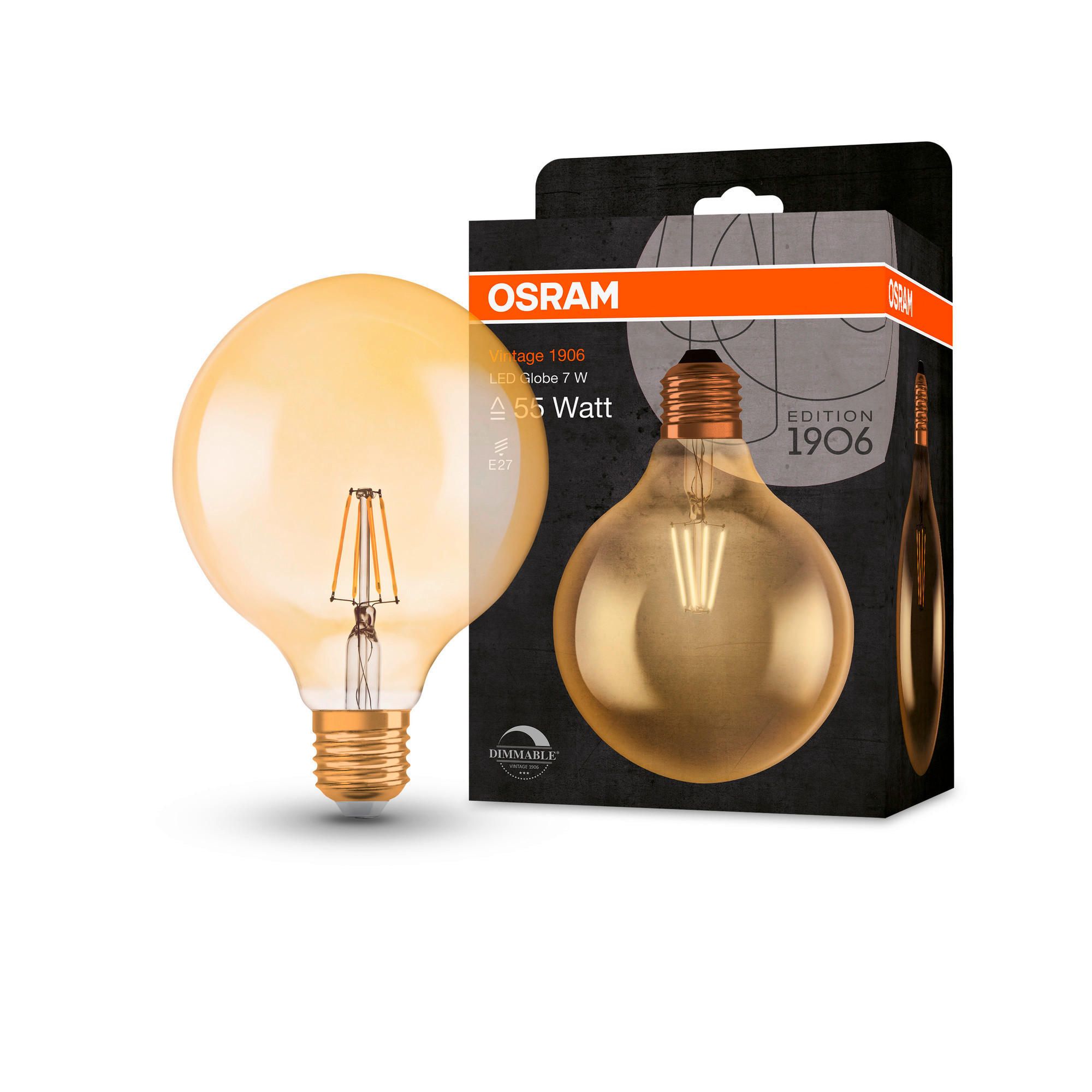 LED-LEUCHTMITTEL   E27 6,5 W 725 lm  - Goldfarben, Basics, Glas (12,4/16,8cm) - Osram