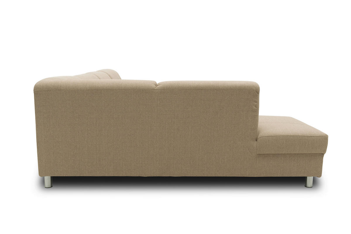 WOHNLANDSCHAFT Beige Webstoff  - Chromfarben/Beige, KONVENTIONELL, Textil/Metall (195/308/150cm) - MID.YOU