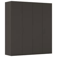 DREHTÜRENSCHRANK 201/223/61 cm,  in Graphitfarben, 4 Tür(en)  - Graphitfarben, Basics, Holzwerkstoff/Metall (201/223/61cm) - Novel