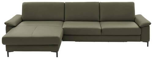 ECKSOFA in Echtleder Waldgrün  - Waldgrün/Schwarz, Design, Leder/Metall (176/334cm) - Dieter Knoll