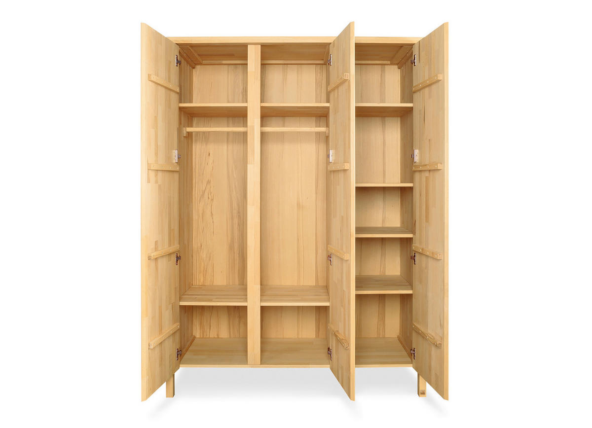 BABYKLEIDERSCHRANK ENNO  - Buchefarben, Natur, Holz (140/194/52cm) - Pinolino