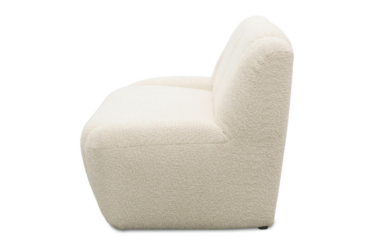 2-SITZER-SOFA 100 034 Chenille Creme  - Creme/Schwarz, MODERN, Kunststoff/Textil (147/82/93cm) - Livetastic