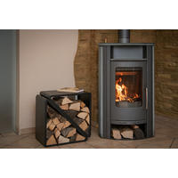 KAMINHOLZREGAL 35,5/56/57 cm  Metall  - Schwarz, Basics, Metall (35,5/56/57cm) - Ambia Garden