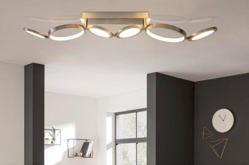 LED-DECKENLEUCHTE 100 cm   - Silberfarben, Design, Kunststoff/Metall (100cm) - Näve