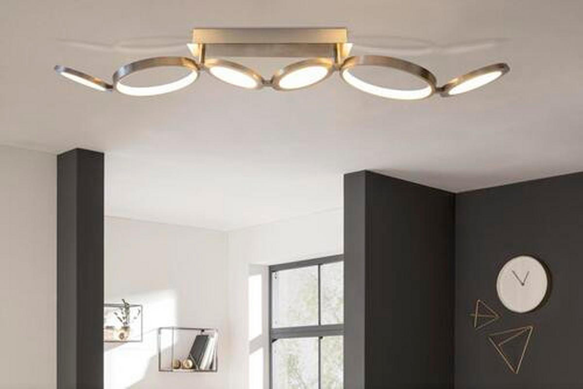 LED-DECKENLEUCHTE 100 cm   - Silberfarben, Design, Kunststoff/Metall (100cm) - Näve