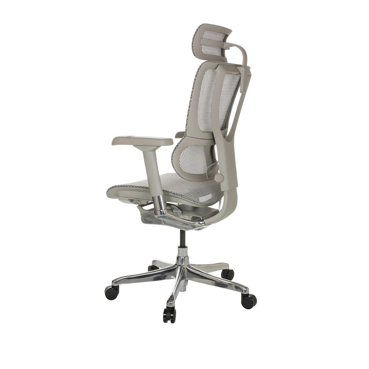 DREHSTUHL Netzbespannung Hellgrau  - Hellgrau, Basics, Kunststoff/Textil (69/116-138/66cm) - MID.YOU