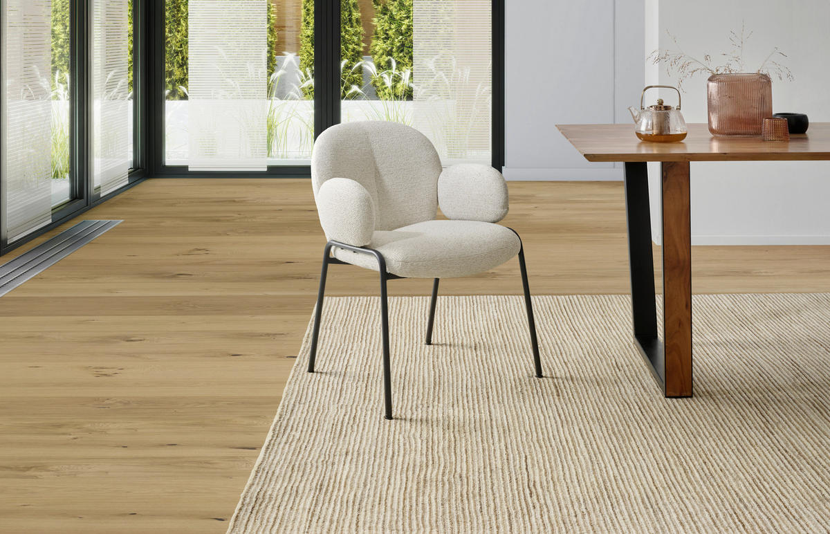 ARMLEHNSTUHL  in Eisen Leinenoptik  - Beige/Schwarz, MODERN, Textil/Metall (60/81/61cm) - MID.YOU