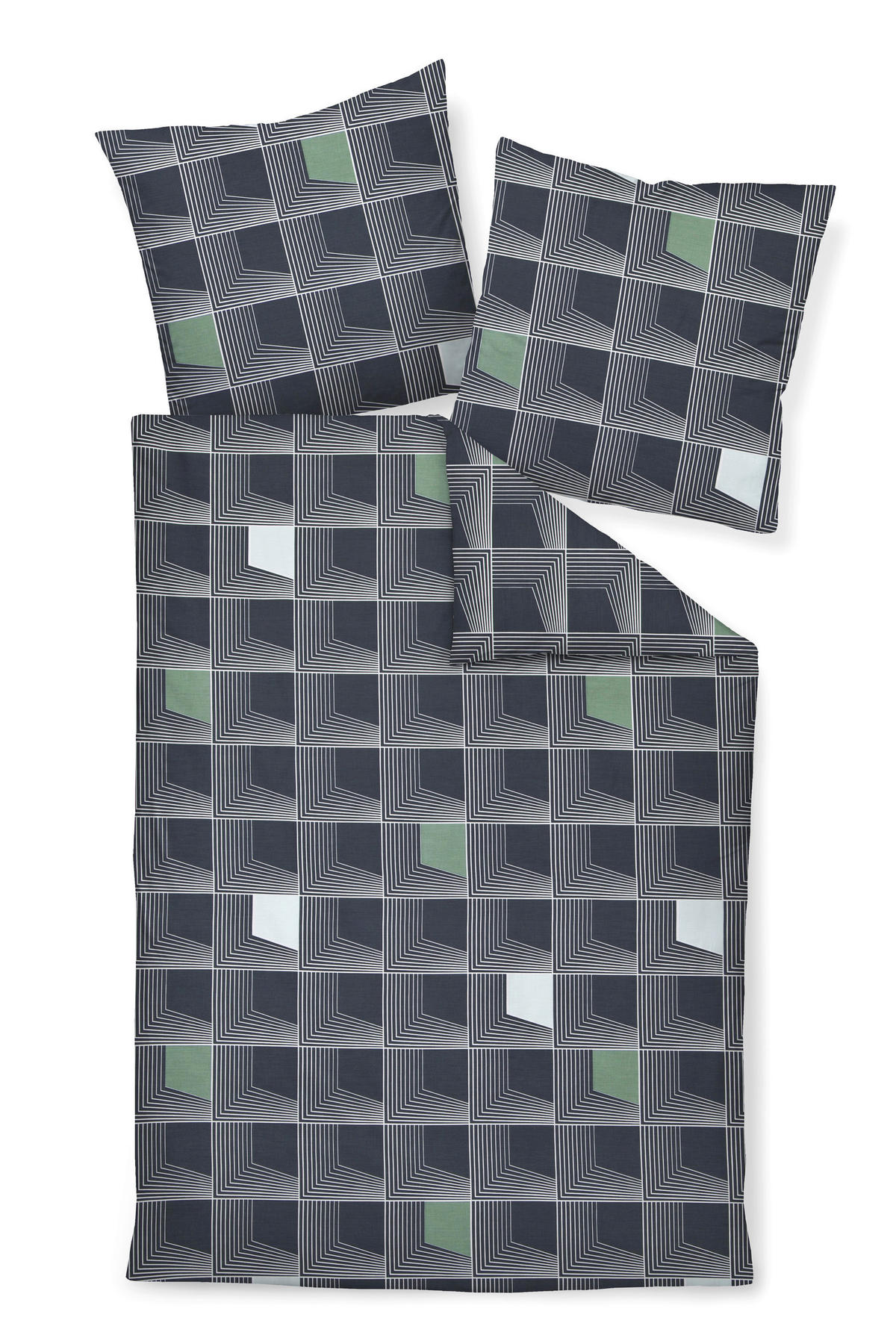 POVLEČENÍ, makosatén, modrá, tmavě modrá, 155/220 cm  - modrá/tmavě modrá, Basics, textil (155/220cm) - Janine