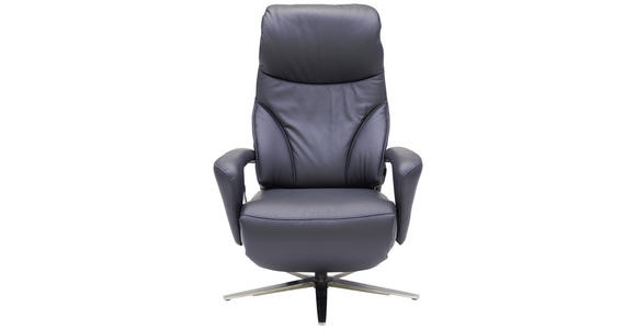 RELAXSESSEL in Leder Schwarz  - Edelstahlfarben/Schwarz, Design, Leder/Metall (75/106/88cm) - Dieter Knoll