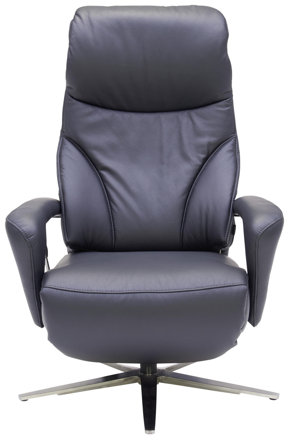 RELAXSESSEL in Leder Schwarz  - Edelstahlfarben/Schwarz, Design, Leder/Metall (75/106/88cm) - Dieter Knoll