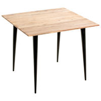 BEISTELLTISCH 55/55/46 cm Akazie massiv Schwarz, Akaziefarben quadratisch  - Schwarz/Akaziefarben, KONVENTIONELL, Holz/Metall (55/55/46cm)