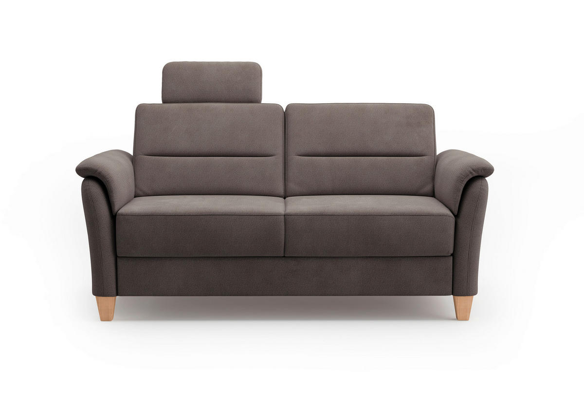 3-SITZER-SOFA Flachgewebe Dunkelbraun  - Eichefarben/Dunkelbraun, KONVENTIONELL, Holz/Textil (179/89/89cm) - Sit & More