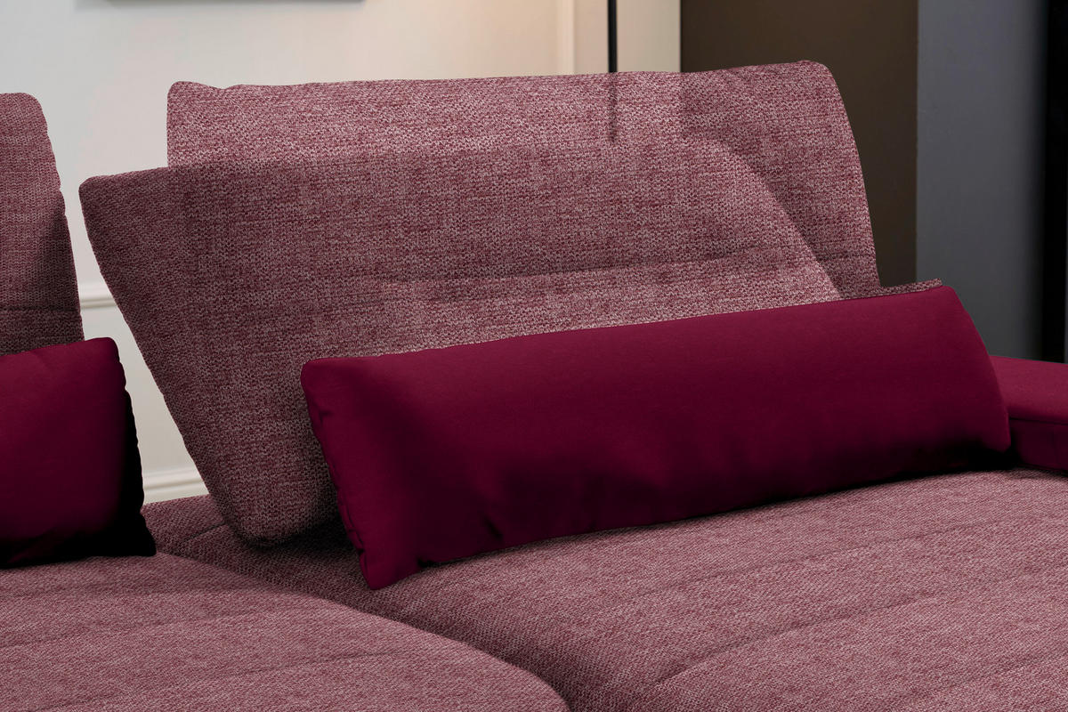 ECKSOFA in Webstoff Beere  - Beere/Schwarz, Konventionell, Textil/Metall (273/191cm) - Carryhome
