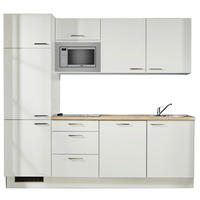 KÜCHENBLOCK 240 cm   in Weiß, Eichefarben  - Edelstahlfarben/Eichefarben, Design, Holzwerkstoff/Metall (240cm) - Pino