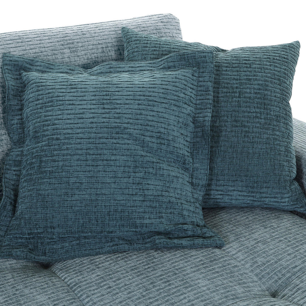 ECKSOFA in Flachgewebe Blau, Petrol  270/190 cm  - Blau/Petrol, KONVENTIONELL, Holz/Textil (270/190cm) - Carryhome
