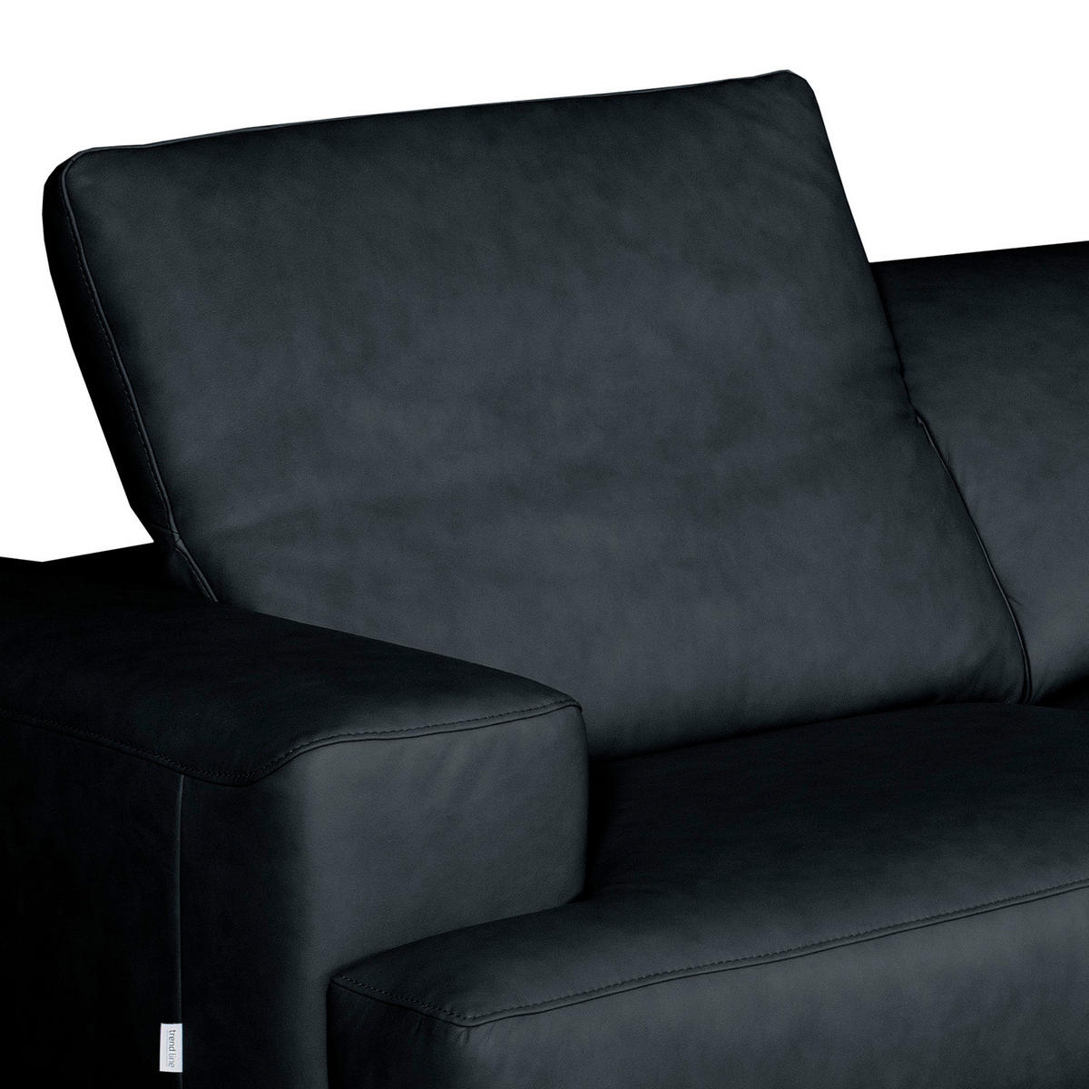 ECKSOFA  in Echtleder Blau  295/187 cm  - Blau/Schwarz, Design, Leder/Metall (295/187cm) - Livetastic
