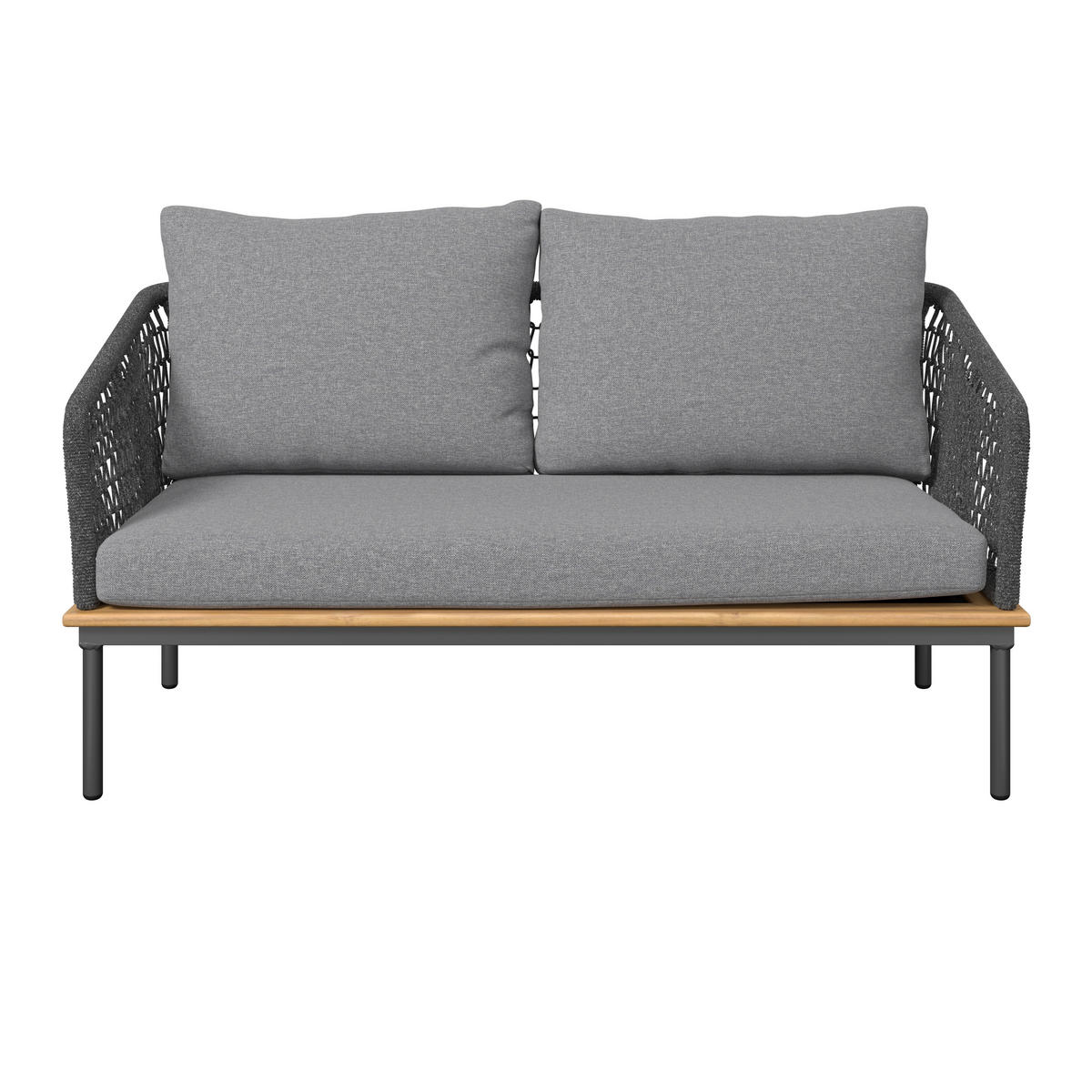 KERTI BÚTORSZETT  - akáciaszínű/antracit, Modern, textil/fa - Ambia Garden