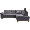 ECKSOFA in Cord Grau  - Naturfarben/Grau, Modern, Holz/Textil (274/206cm) - Livetastic